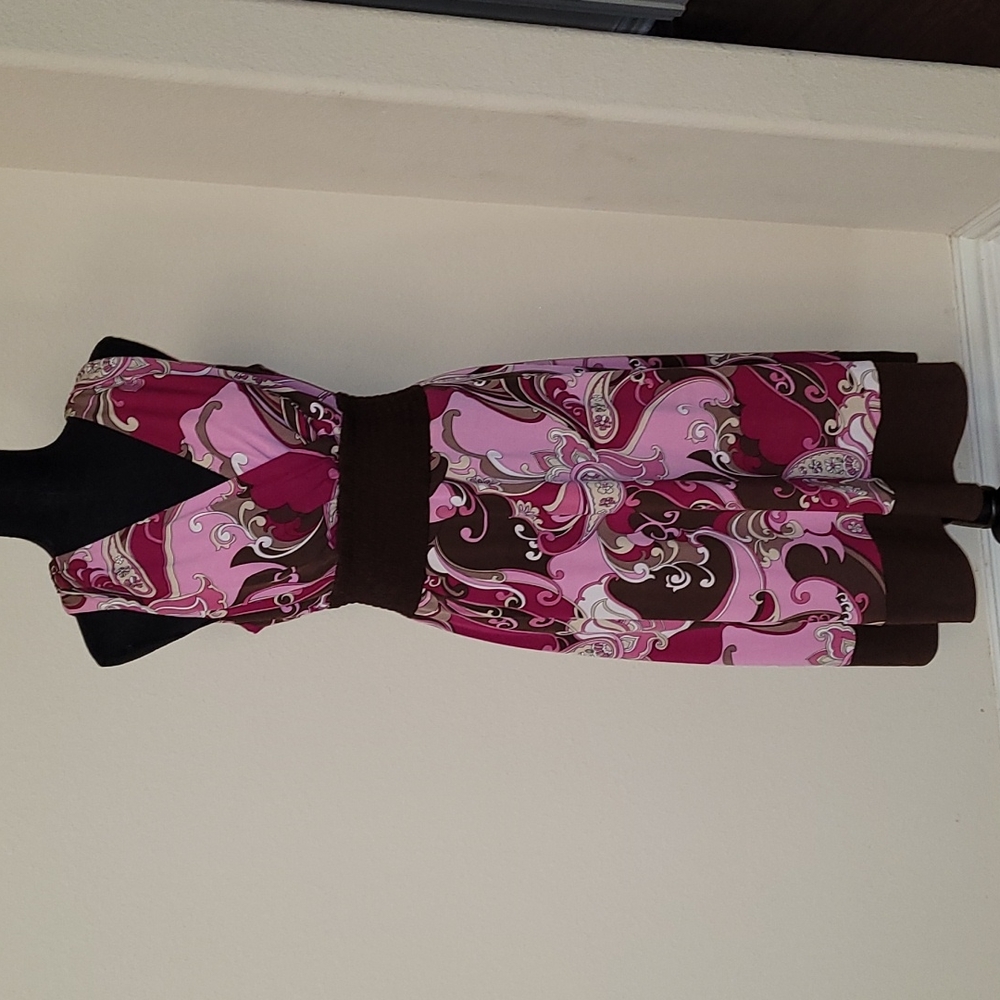 💕Rabbit Rabbit Rabbit Pink/Brown Paisley Dress - Size 12💕